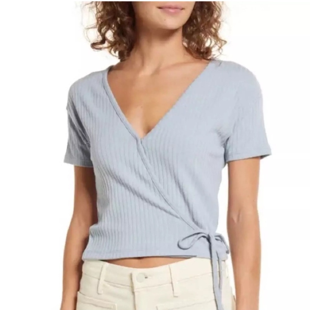 Madewell Ribbed Wrap Crop Top